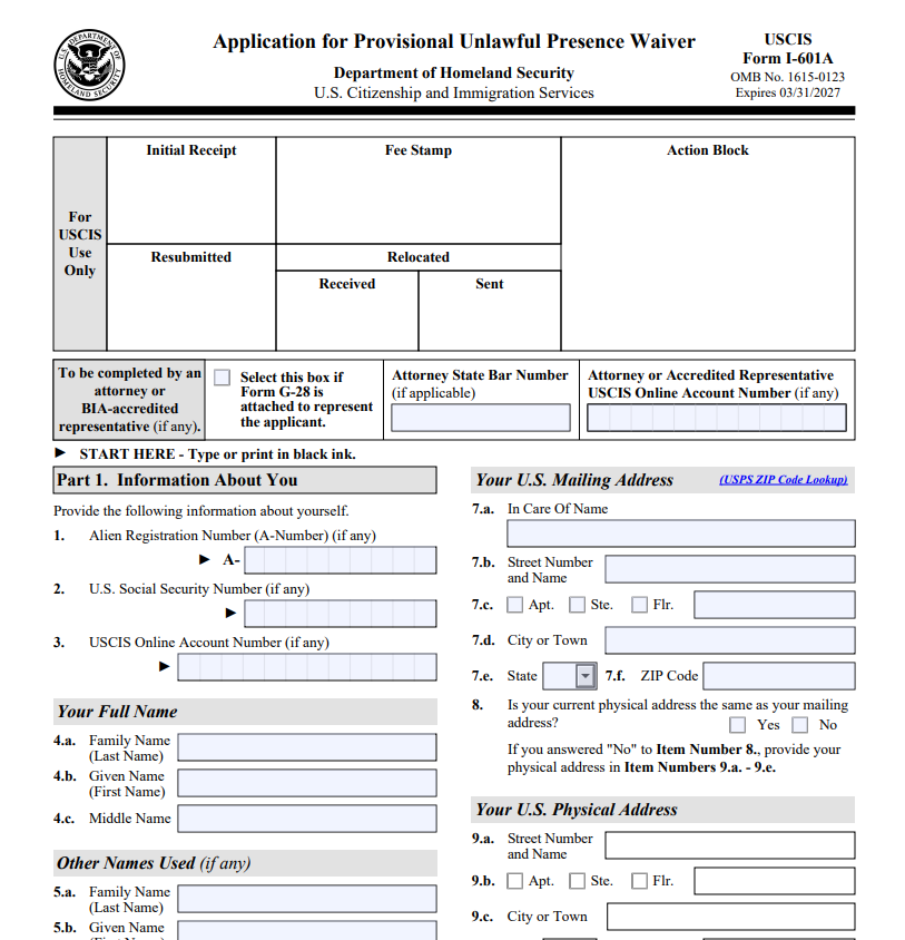 Hướng dẫn nộp đơn I-601A: ai đủ điều kiện xin ân xá cho trường hợp cư trú bất hợp pháp tại Mỹ?