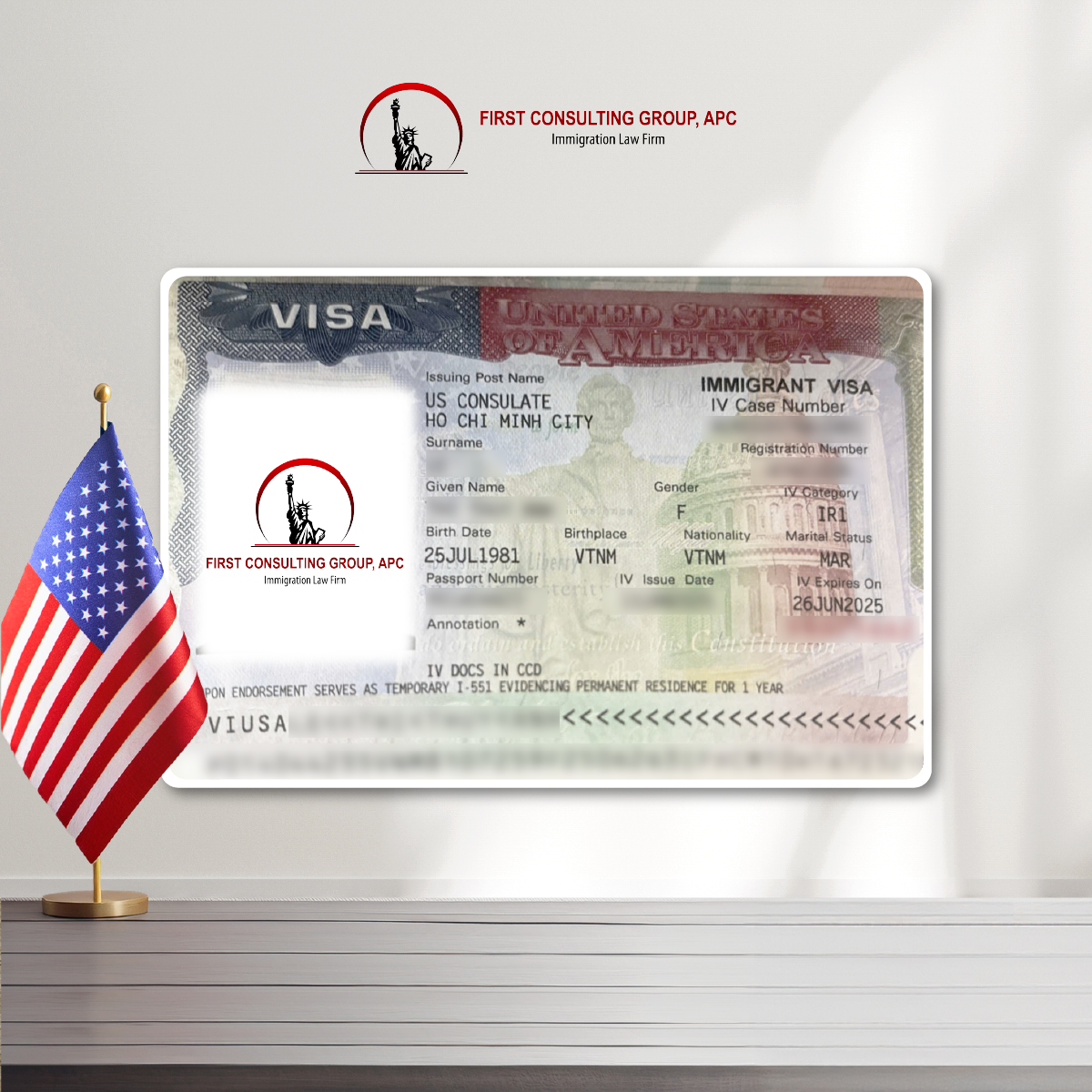 Chúc mừng chị U.T.N.Q đã thành công nhận được visa IR1/CR1