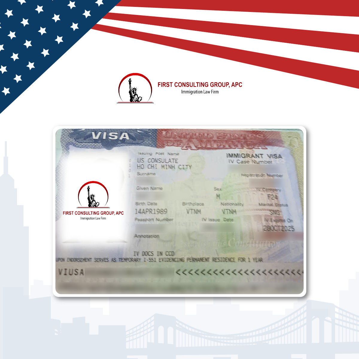Chúc mừng khách hàng T.Q.T đã chính thức nhận được visa bảo lãnh con F2B