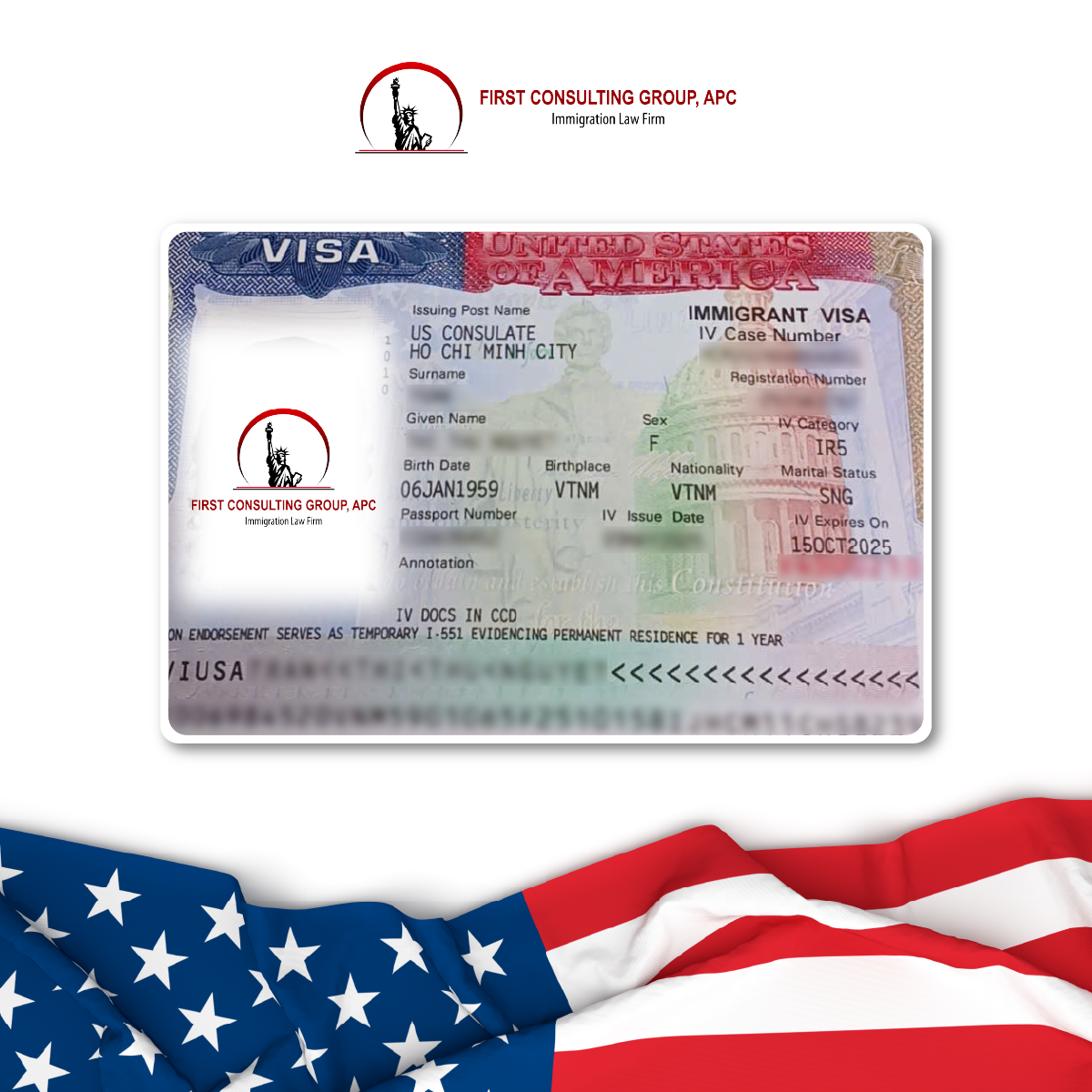 Chúc mừng cô T.T.T.H đã thành công nhận được visa IR5