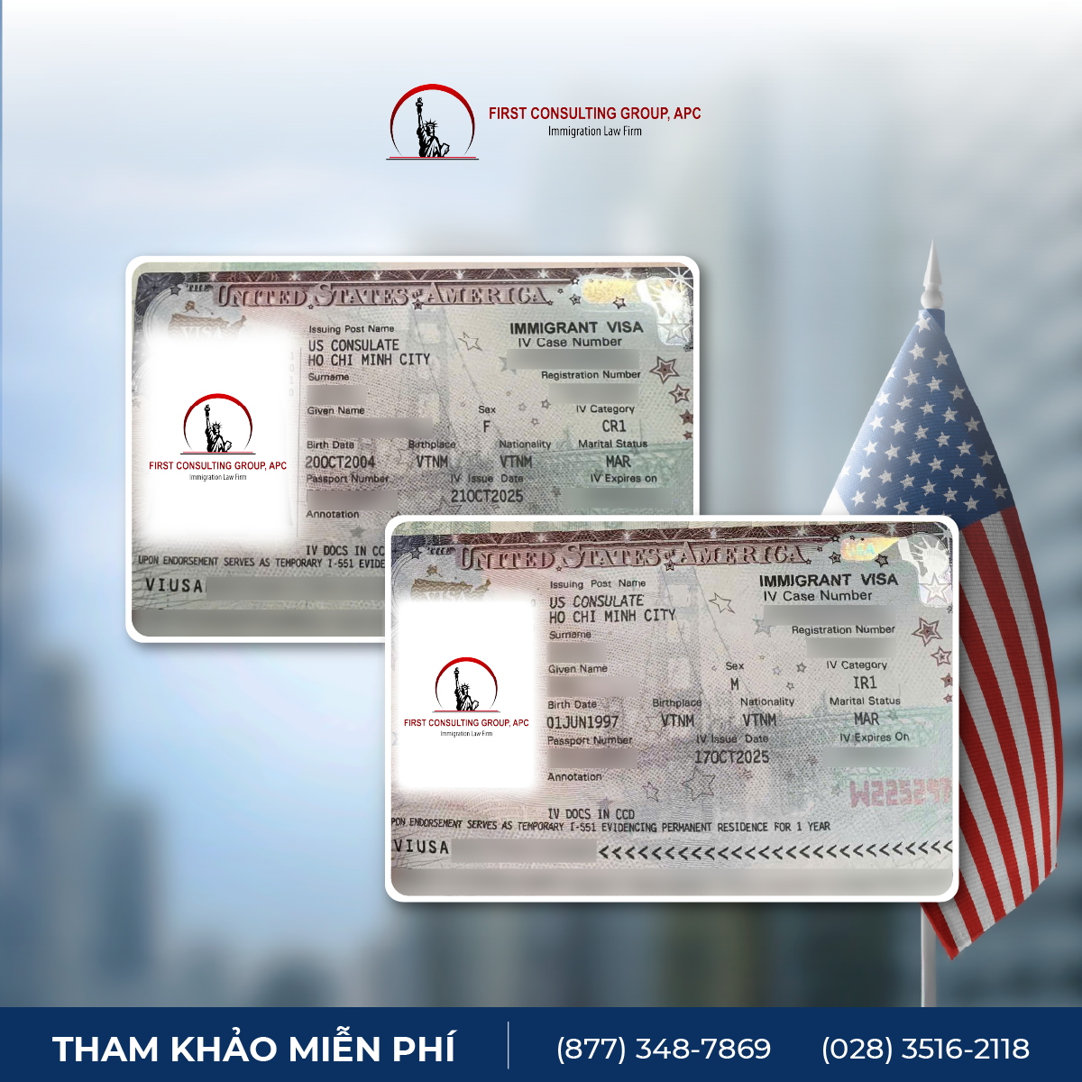 Chúc mừng anh V.M.T và chị N.T.V thành công nhận visa IR1/CR1