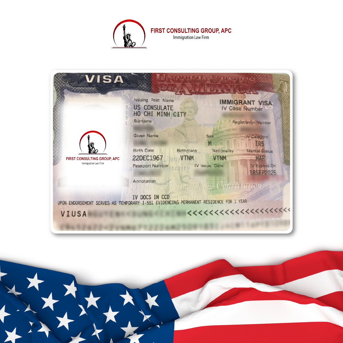 Chú D.M.H: Thành công nhận visa IR5 đoàn tụ cùng con tại Mỹ