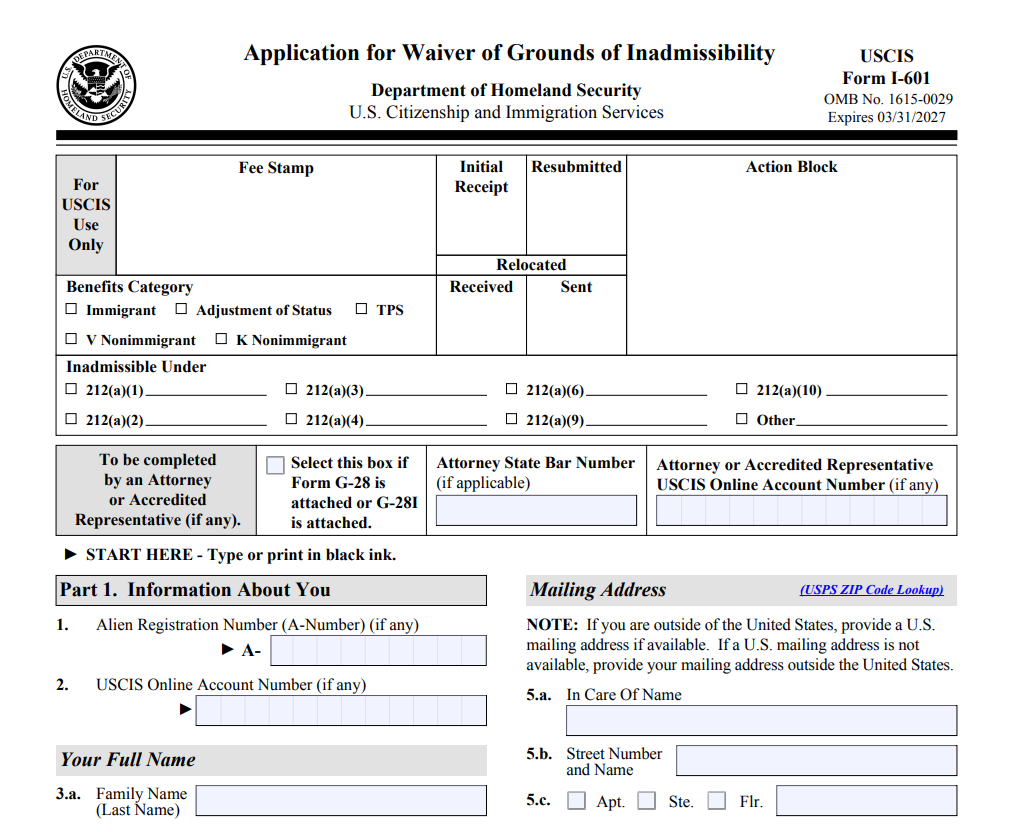 Bí quyết chứng minh “khó khăn cực độ” khi nộp đơn xin ân xá (I-601/I-601A)